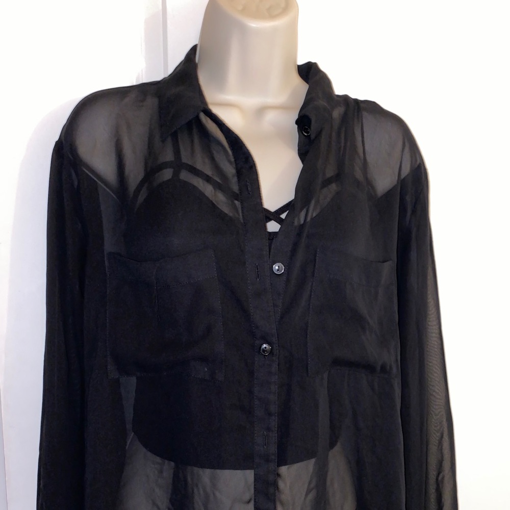 3 for $10 Long sleeve sheer blouse